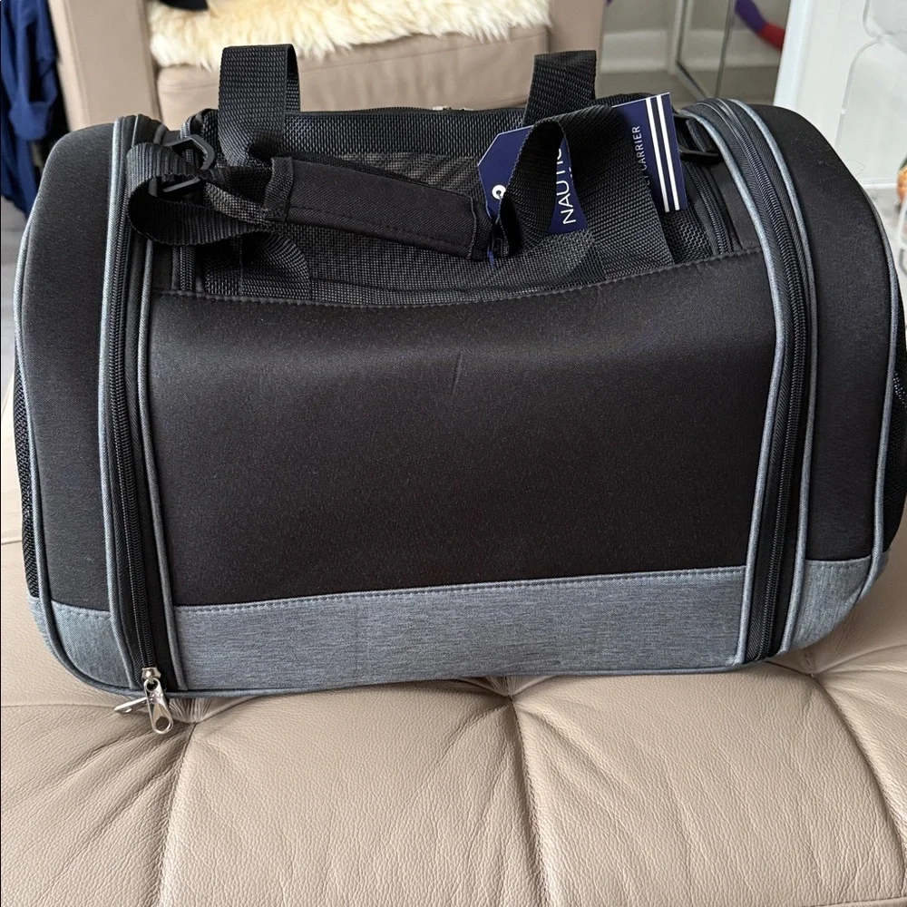 Nautica Black and Gray Duffel Bag